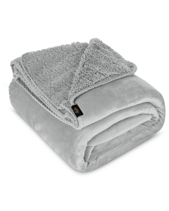 Koc sherpa baranek 200x220 Tedy srebrny Eurofirany