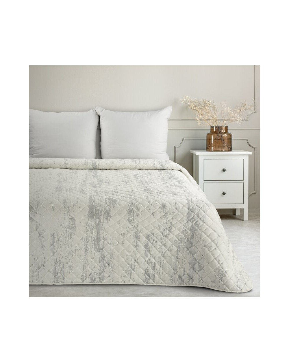 Narzuta velvet 220x240 Blink 3 biała/srebrna Eurofirany