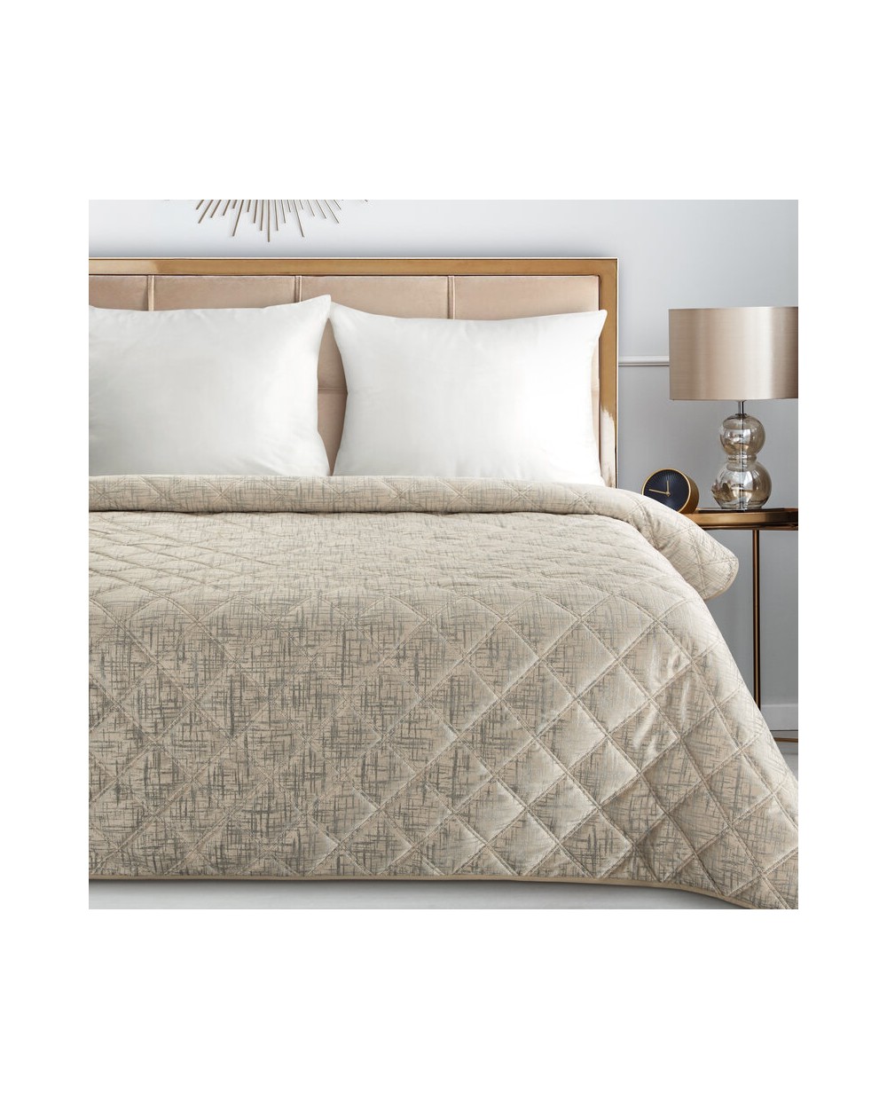 Narzuta velvet 200x220 Blink 6 kremowa Eurofirany