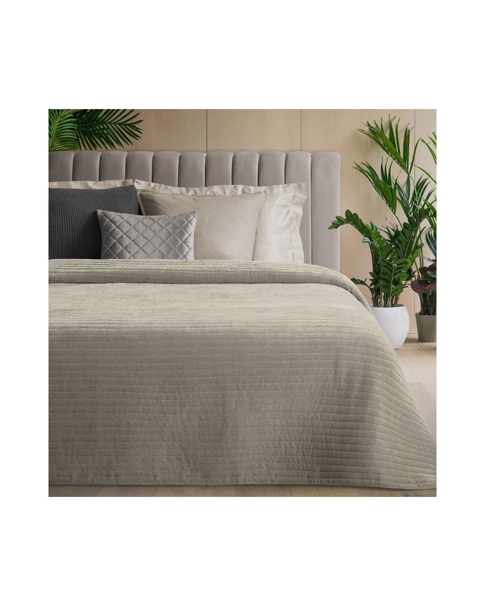 Narzuta velvet 170x210 Glori beżowa Eurofirany