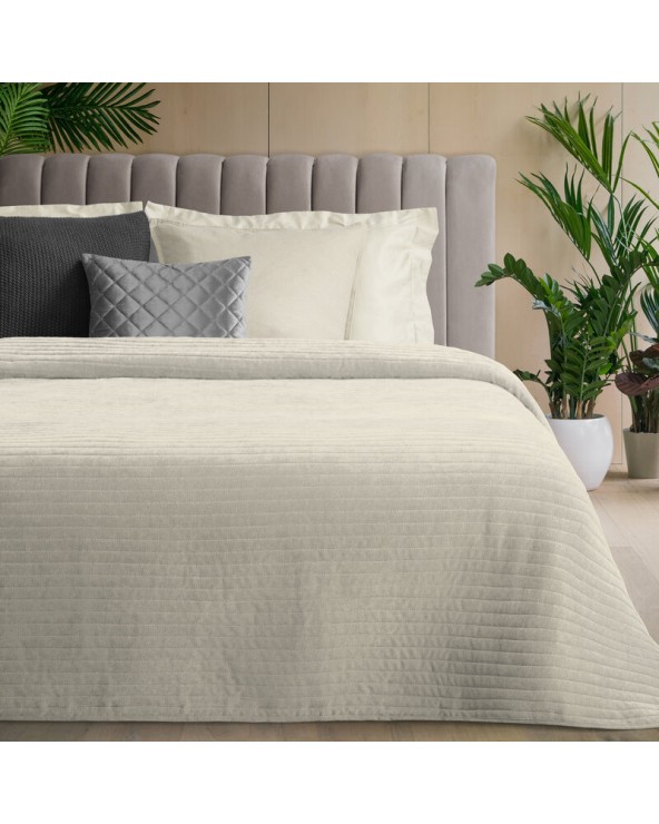 Narzuta velvet 220x240 Glori kremowa Eurofirany
