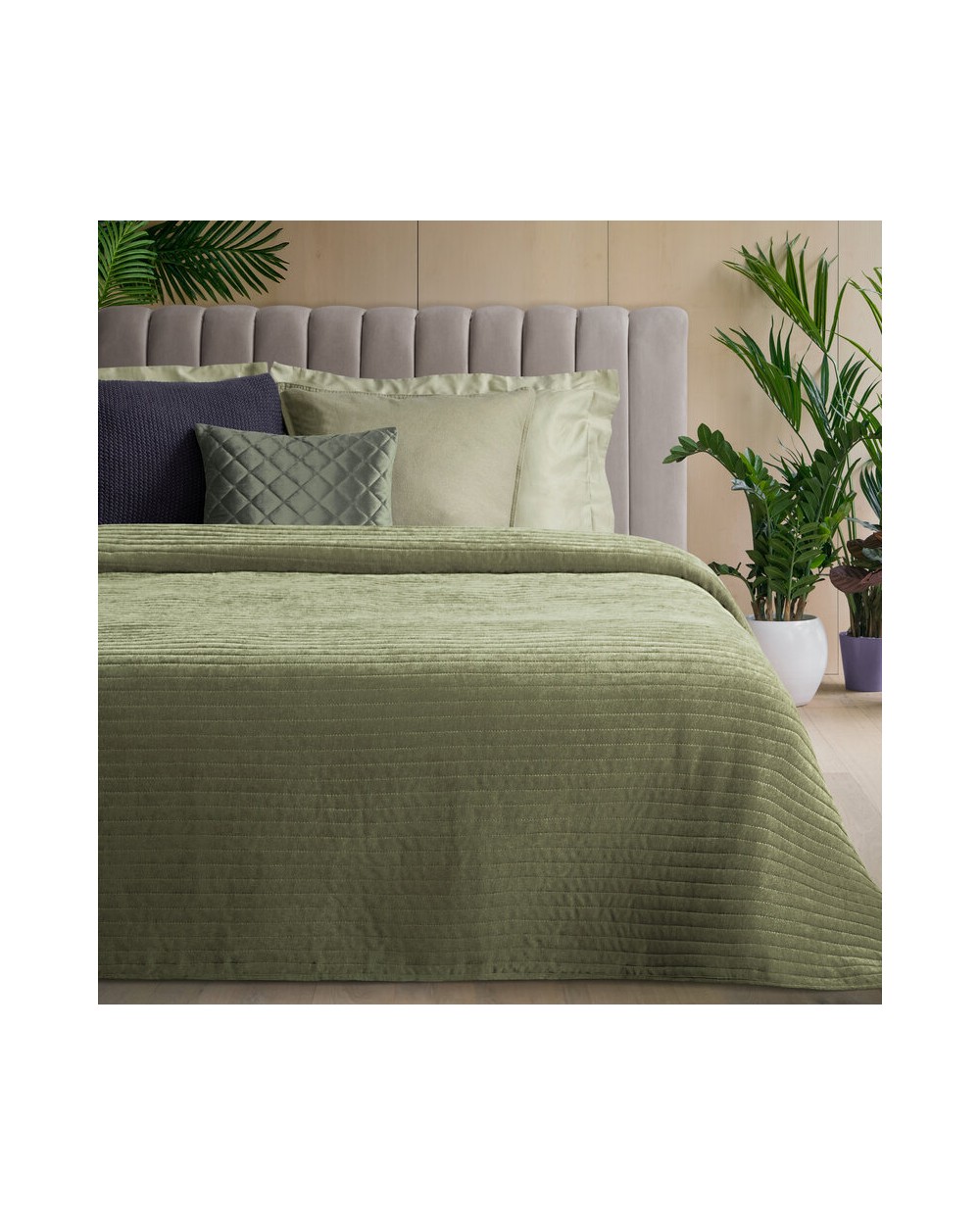 Narzuta velvet 220x240 Glori oliwkowa Eurofirany