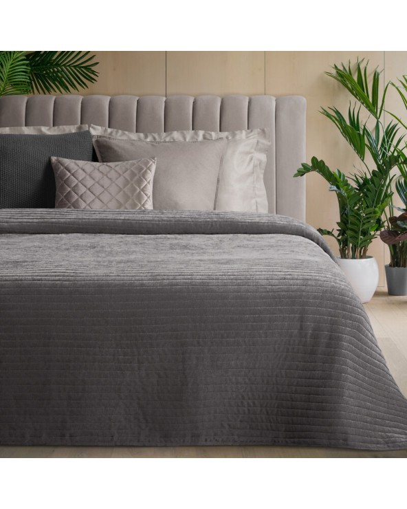 Narzuta velvet 170x210 Glori stalowa Eurofirany