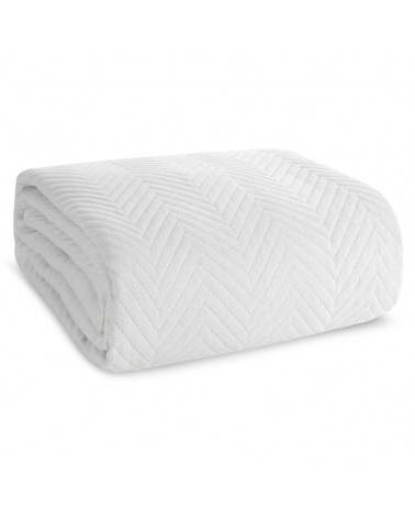 Narzuta mikrofibra 200x220 Len 3 biała Eurofirany