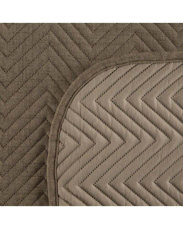 Narzuta mikrofibra 220x240 Len 3 ciemnobeżowa Eurofirany