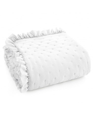 Narzuta mikrofibra 200x220 Libi 3 biała Eurofirany