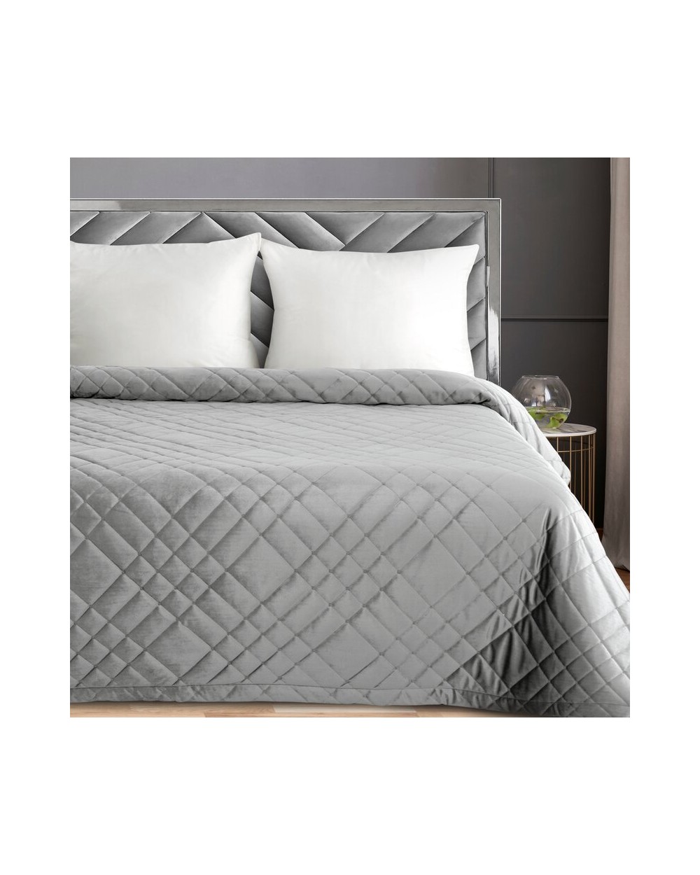 Narzuta velvet 220x240 Ria 6 srebrna Eurofirany