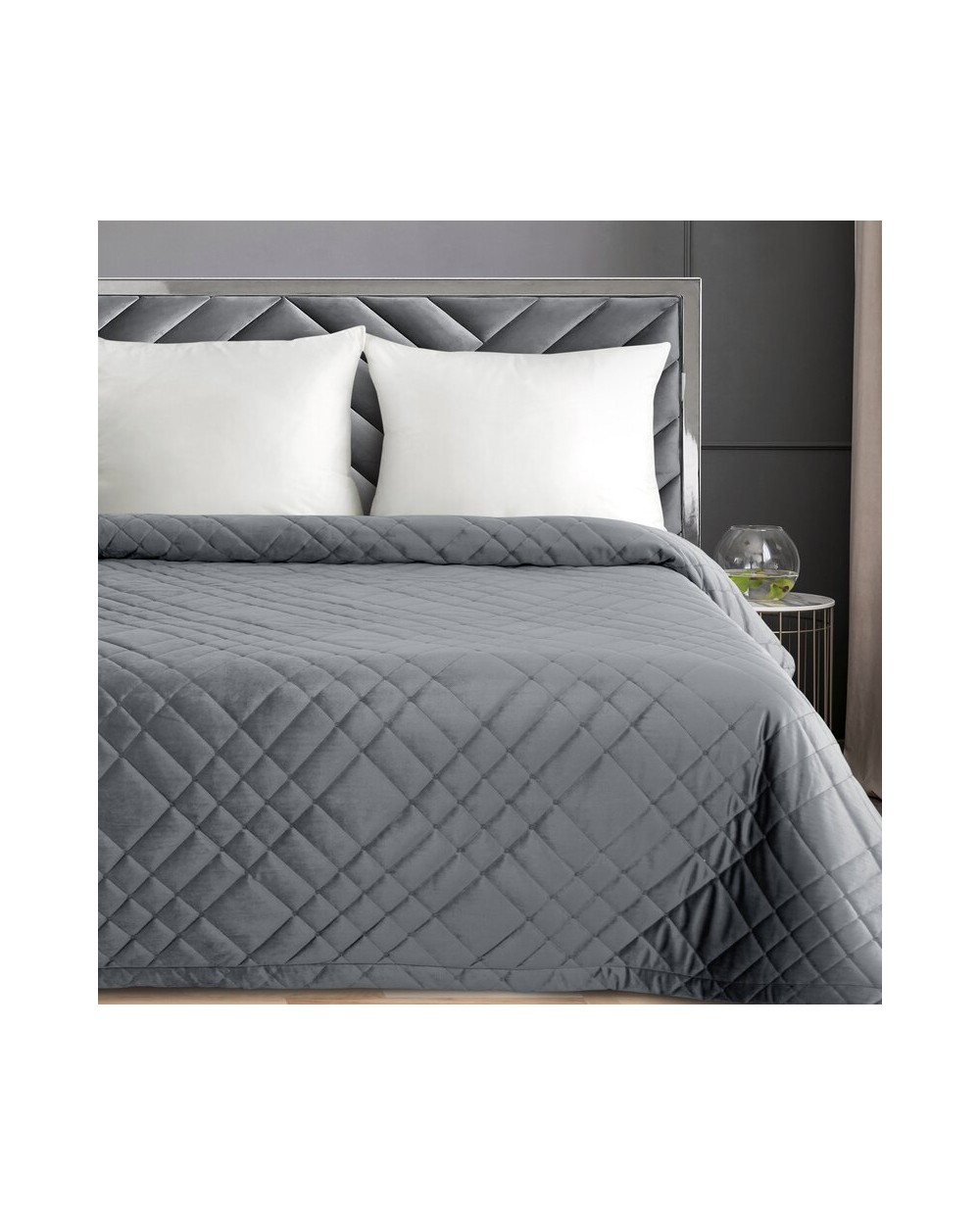 Narzuta velvet 200x220 Ria 6 stalowa Eurofirany