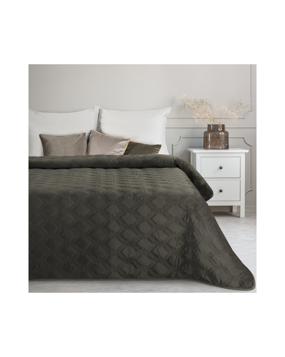 Narzuta velvet 170x210 Sofia 5 stalowa Eurofirany