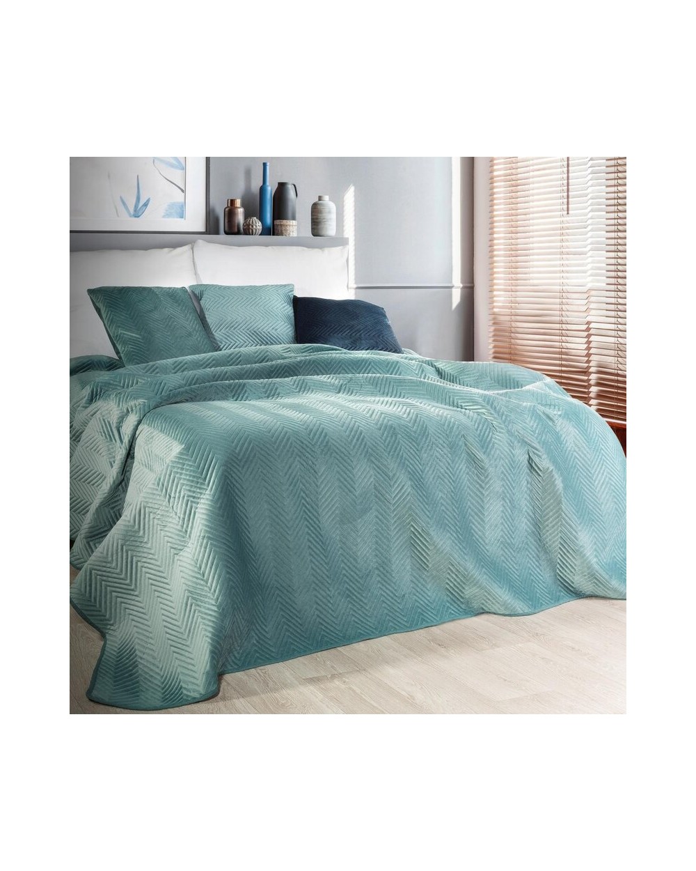 Narzuta velvet 170x210 Sofia 5 miętowa Eurofirany