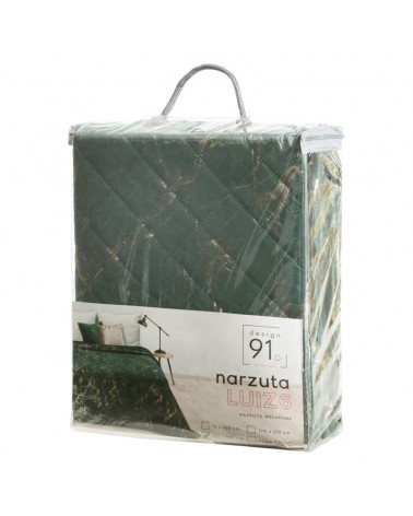 Narzuta velvet 170x210 Luiz 6 ciemnozielona/złota Eurofirany