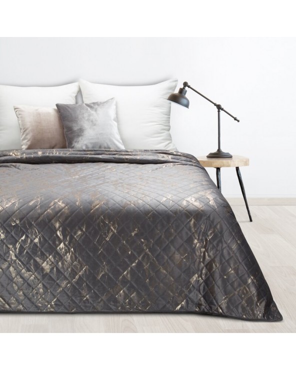 Narzuta velvet 170x210 Luiz 6 stalowa/złota Eurofirany