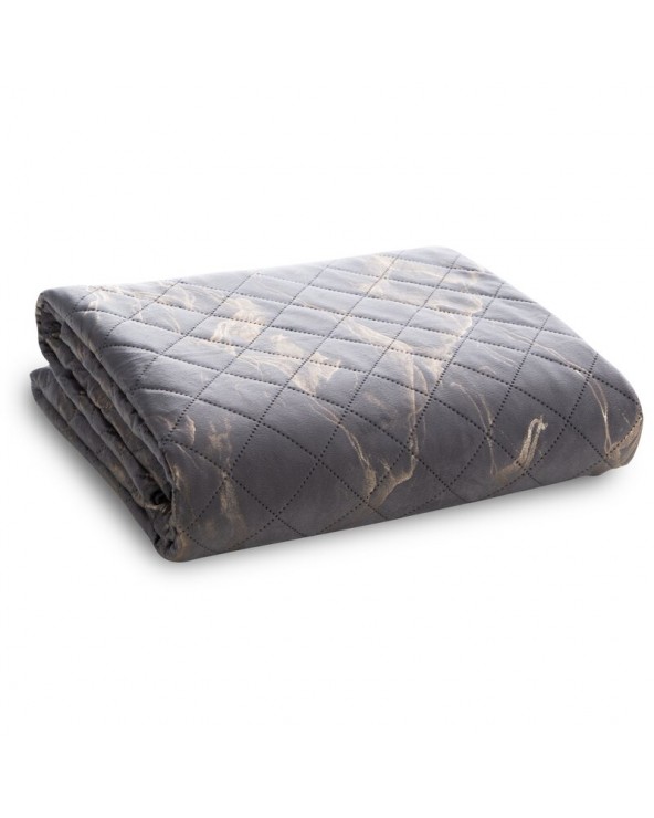 Narzuta velvet 170x210 Luiz 6 stalowa/złota Eurofirany Narzuta velvet 170x210 Luiz 6 stalowa/złota Eurofirany