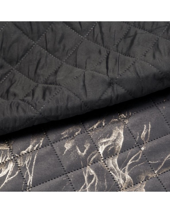 Narzuta velvet 170x210 Luiz 6 stalowa/złota Eurofirany Narzuta velvet 170x210 Luiz 6 stalowa/złota Eurofirany