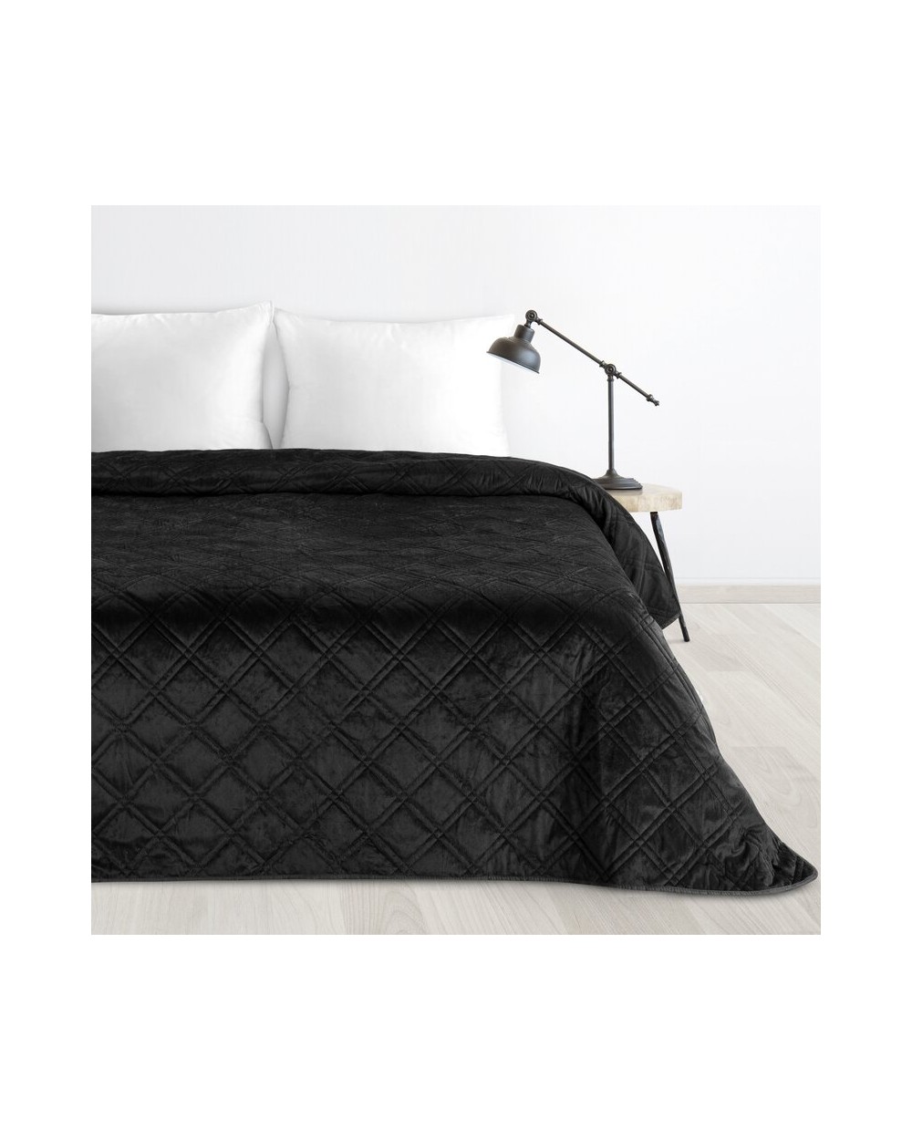 Narzuta velvet 170x210 Luiz 8 czarna Eurofirany