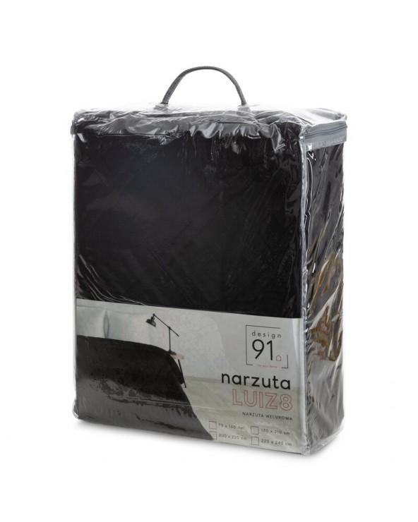 Narzuta velvet 170x210 Luiz 8 czarna Eurofirany