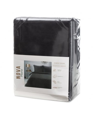 Pościel polarowa 200x220 + 2x70x80 Flano 2 czarna Eurofirany