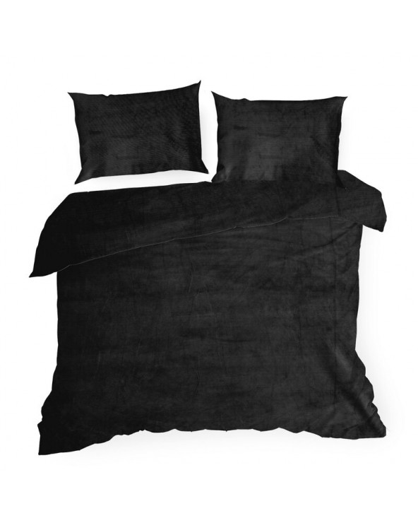 Pościel polarowa 200x220 + 2x70x80 Flano 2 czarna Eurofirany