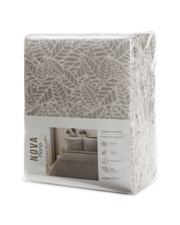 Pościel polarowa 200x220 + 2x70x80 Flano 3 beżowa/biała Eurofirany