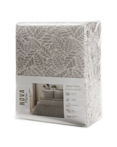 Pościel polarowa 200x220 + 2x70x80 Flano 3 beżowa/biała Eurofirany