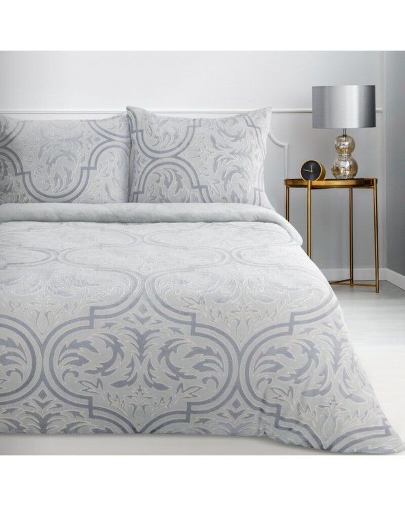 Pościel polarowa 200x220 + 2x70x80 Flano 5 srebrna/stalowa Eurofirany