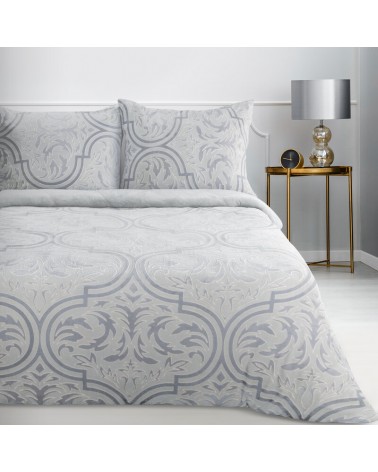 Pościel polarowa 200x220 + 2x70x80 Flano 5 srebrna/stalowa Eurofirany