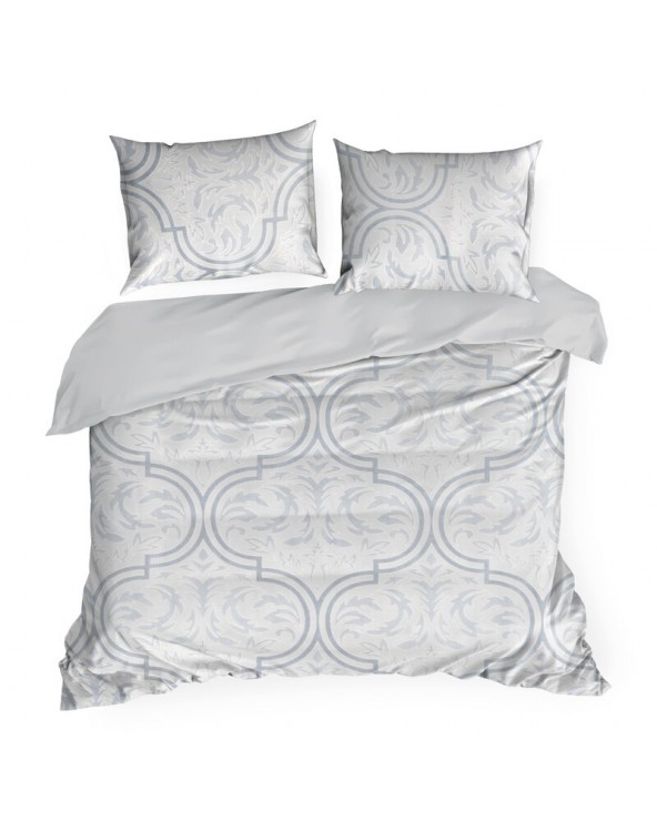 Pościel polarowa 200x220 + 2x70x80 Flano 5 srebrna/stalowa Eurofirany