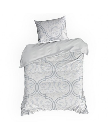 Pościel polarowa 200x220 + 2x70x80 Flano 5 srebrna/stalowa Eurofirany