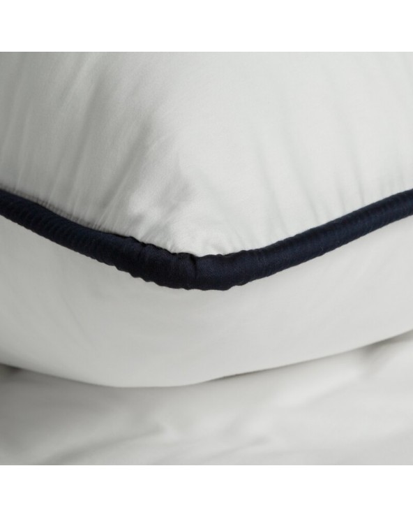 Pościel satyna bawełniana 200x220 + 2x70x80 Lunara biała/granatowa Eurofirany