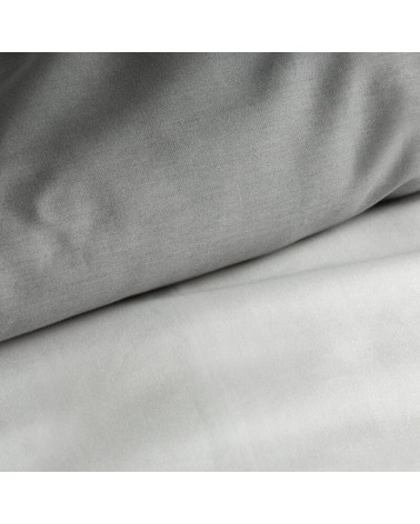 Pościel satyna bawełniana 200x220 + 2x70x80 Lunara biała/stalowa Eurofirany