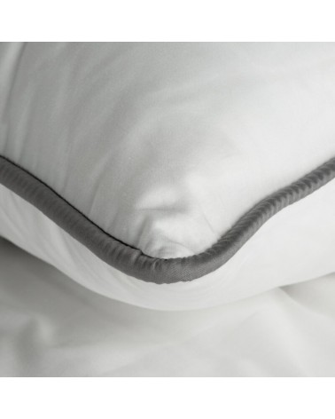 Pościel satyna bawełniana 200x220 + 2x70x80 Lunara biała/stalowa Eurofirany