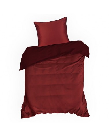 Pościel satyna bawełniana 140x200 + 1x70x80 Lunara bordowa/marsala Eurofirany
