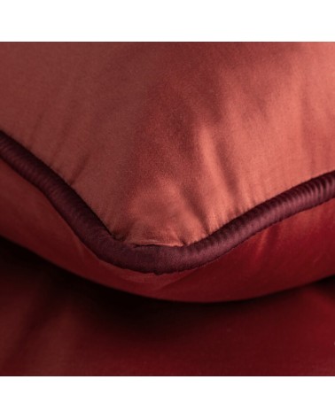 Pościel satyna bawełniana 140x200 + 1x70x80 Lunara bordowa/marsala Eurofirany