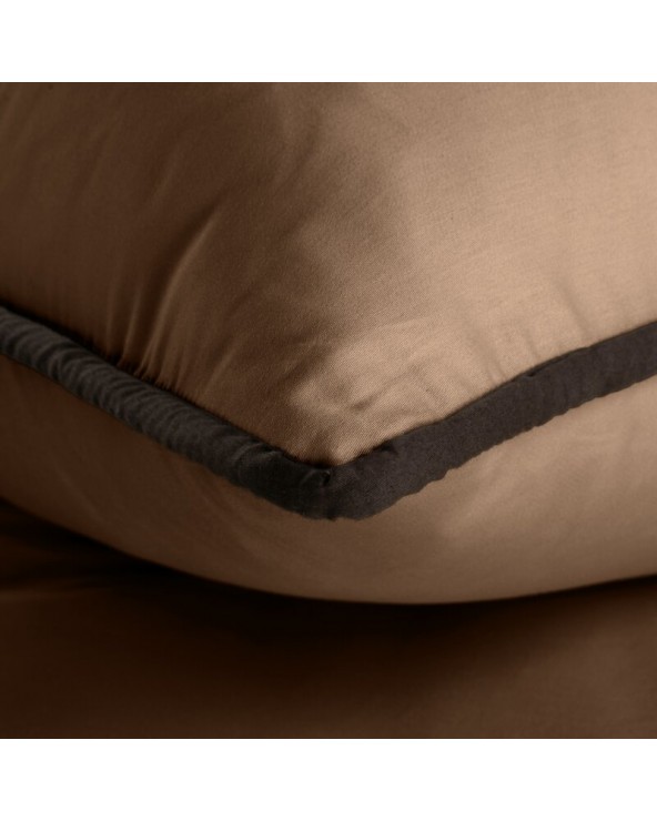 Pościel satyna bawełniana 140x200 + 1x70x80 Lunara brązowa/jasnobrązowa Eurofirany