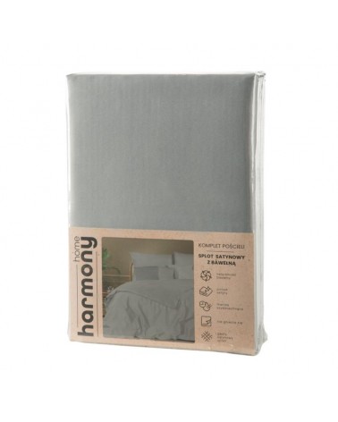 Pościel polycotton 160x200 + 2x70x80 Harmony srebrna Eurofirany