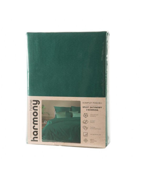 Pościel polycotton 200x220 + 2x70x80 Harmony zielona Eurofirany