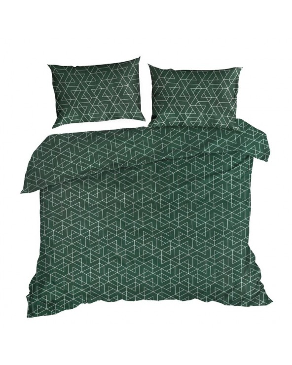 Pościel bawełna 200x220 + 2x70x80 Ada 4C zielona Eurofirany