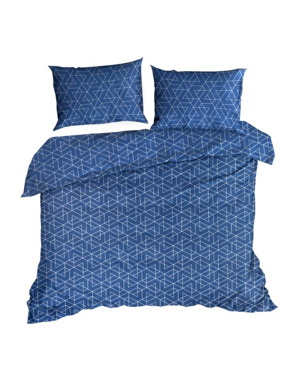 Pościel bawełna 200x220 + 2x70x80 Ada 4D granatowa Eurofirany