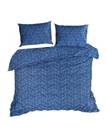 Pościel bawełna 200x220 + 2x70x80 Ada 4D granatowa Eurofirany