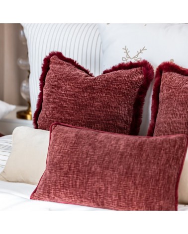 Poszewka szenil 45x45 Blanca bordowa Eurofirany