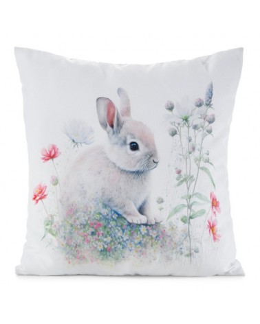 Poszewka wielkanocna 45x45 Wiosna 1 biała/zielona Eurofirany