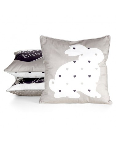 Poszewka wielkanocna 45x45 Wiosna 3 beżowa/biała Eurofirany