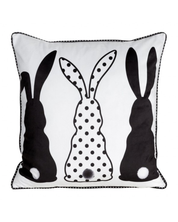 Poszewka wielkanocna 45x45 Wiosna 4 czarna/biała Eurofirany