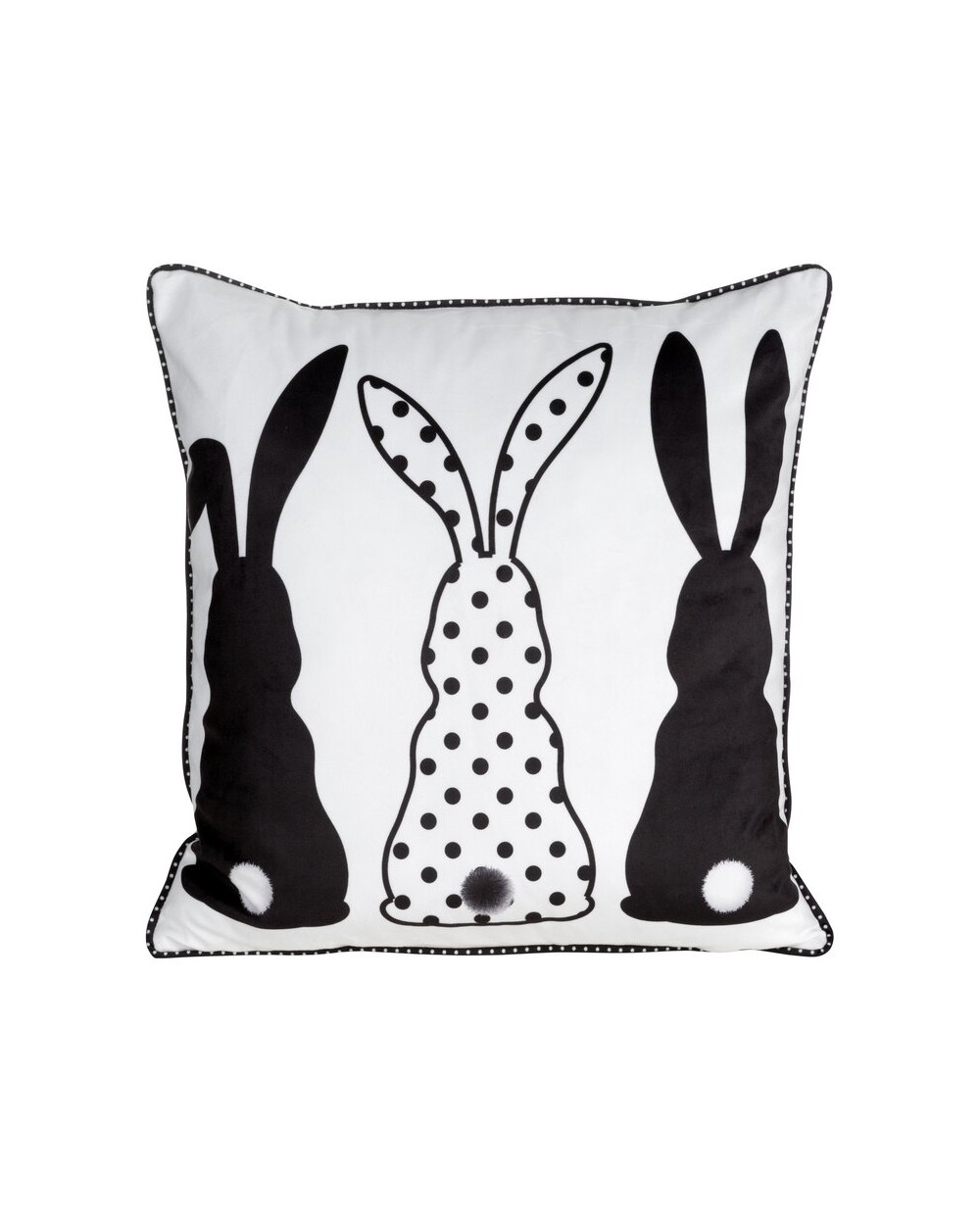 Poszewka wielkanocna 45x45 Wiosna 4 czarna/biała Eurofirany