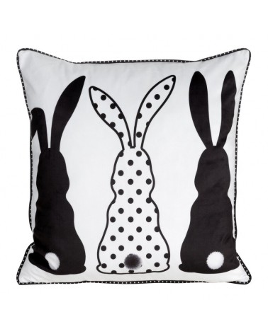 Poszewka wielkanocna 45x45 Wiosna 4 czarna/biała Eurofirany