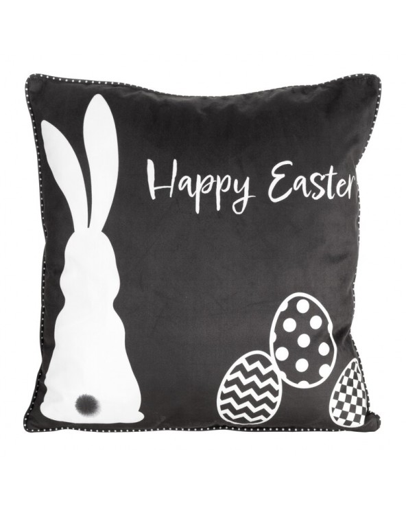 Poszewka wielkanocna 45x45 Wiosna 5 czarna/biała Eurofirany
