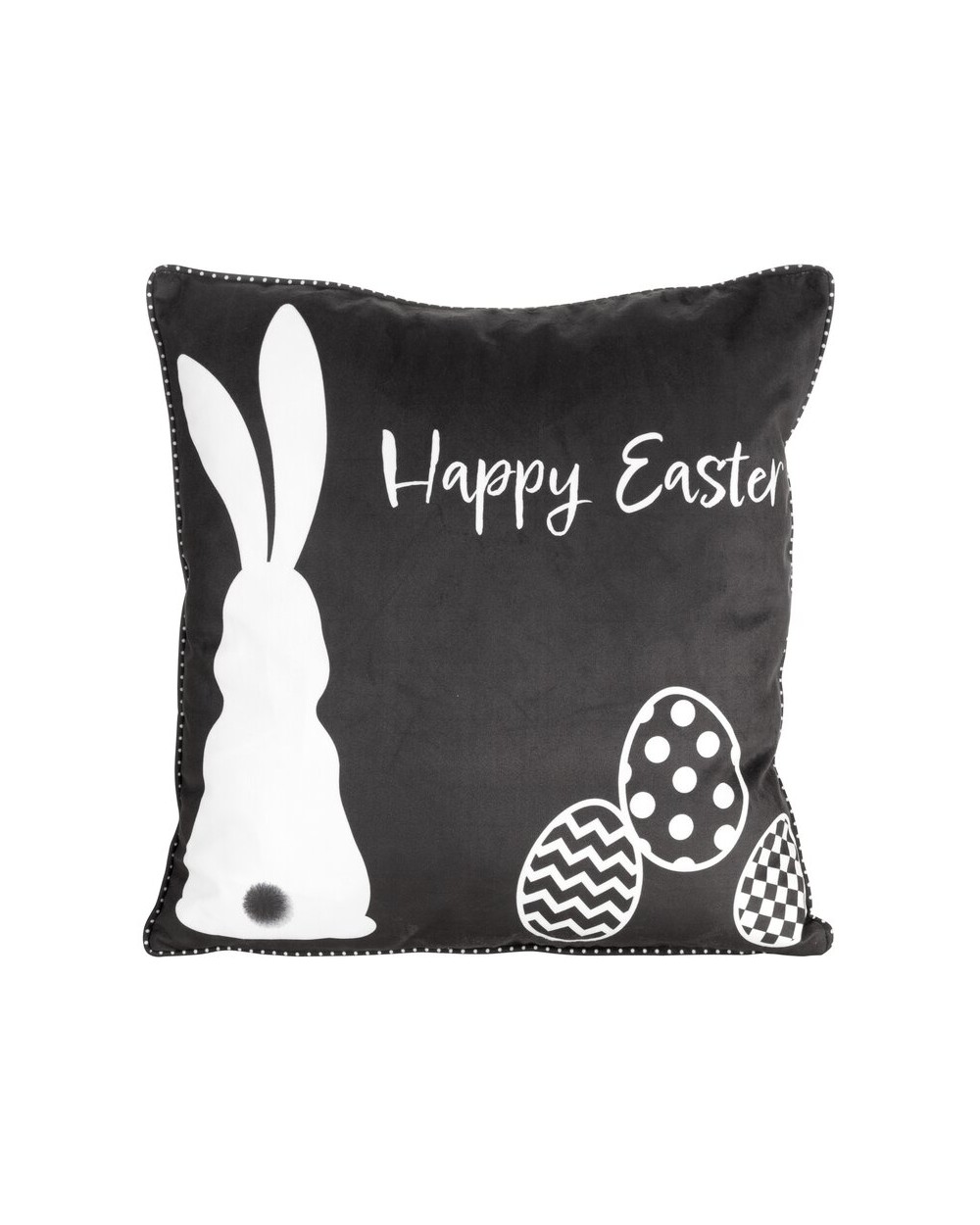 Poszewka wielkanocna 45x45 Wiosna 5 czarna/biała Eurofirany