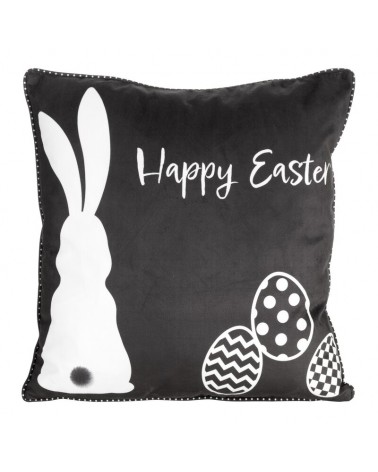 Poszewka wielkanocna 45x45 Wiosna 5 czarna/biała Eurofirany