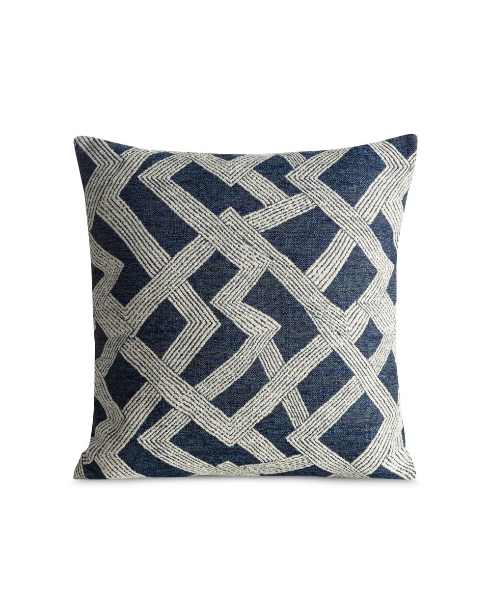 Poszewka szenil 43x43 Dalia kremowa/niebieska Eurofirany