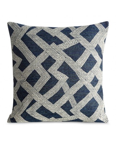 Poszewka szenil 43x43 Dalia kremowa/niebieska Eurofirany